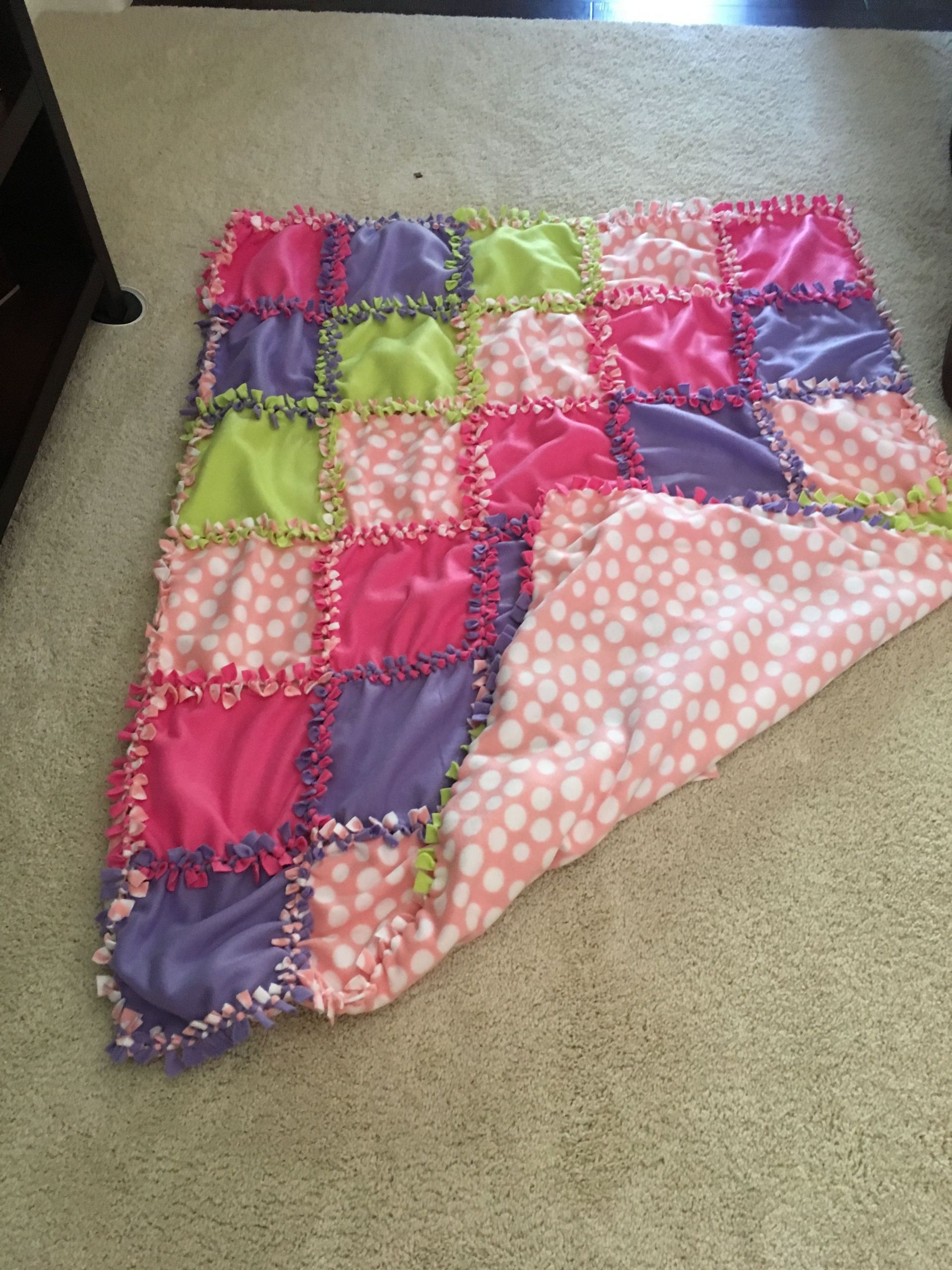 DIY Baby Blankets No Sew
 No tie patch fleece blanket With images