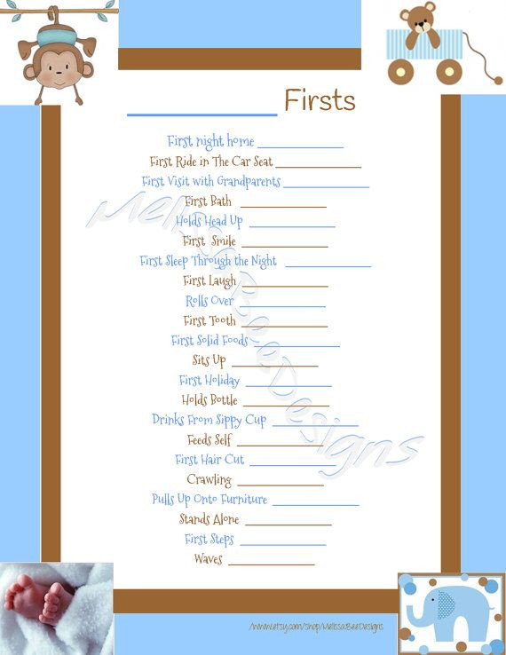 Diy Baby Book Pages
 INSTANT DOWNLOAD Printable Scrapbook Baby s Firsts Page