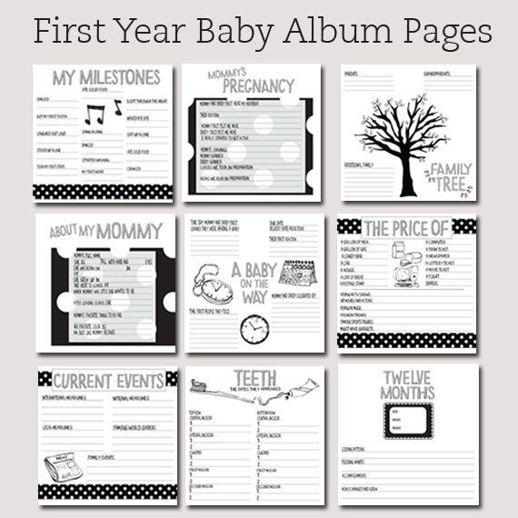 Diy Baby Book Pages
 8x8 Baby Book Pages by paperandinkpaperie on Etsy $20 00