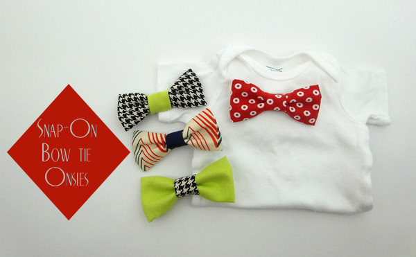 Diy Baby Bow Tie
 DIY snap on interchangeable bow tie onsies