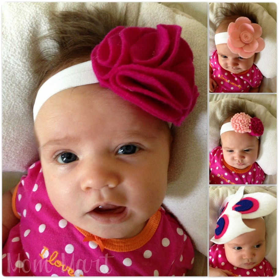 Diy Baby Headbands
 Mom Mart DIY Felt Flower Baby Headbands Tutorial
