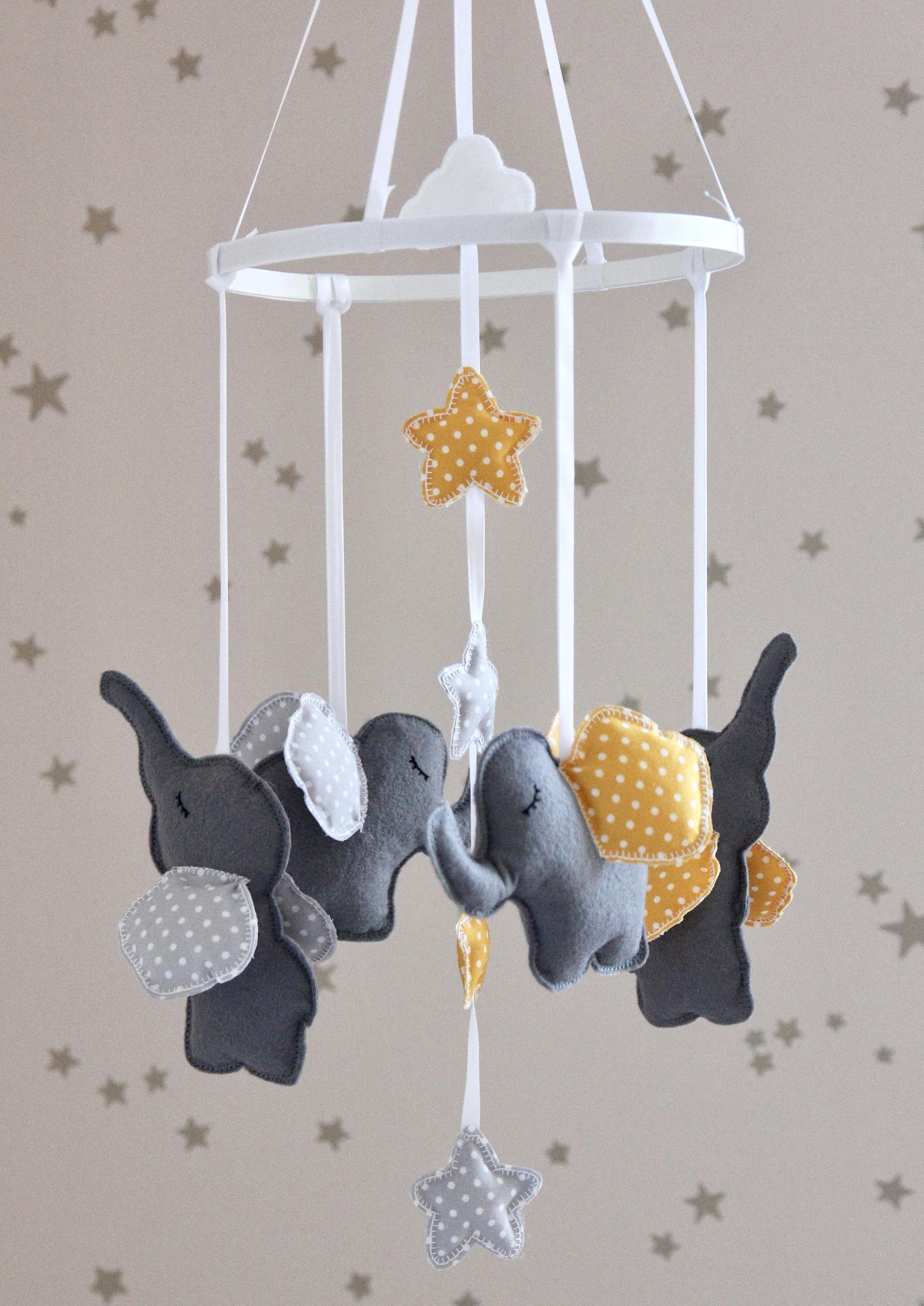 Diy Baby Mobile
 DIY Baby Mobile Grey & Yellow Elephant Baby Mobile