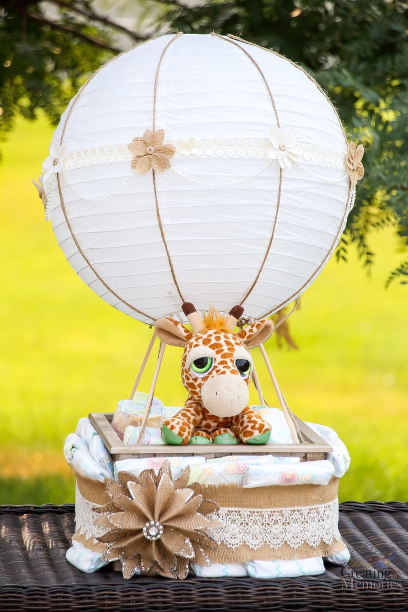 DIY Baby Shower Diaper Cakes
 Easy Hot Air Balloon Diaper Cake for a fabulous Baby shower