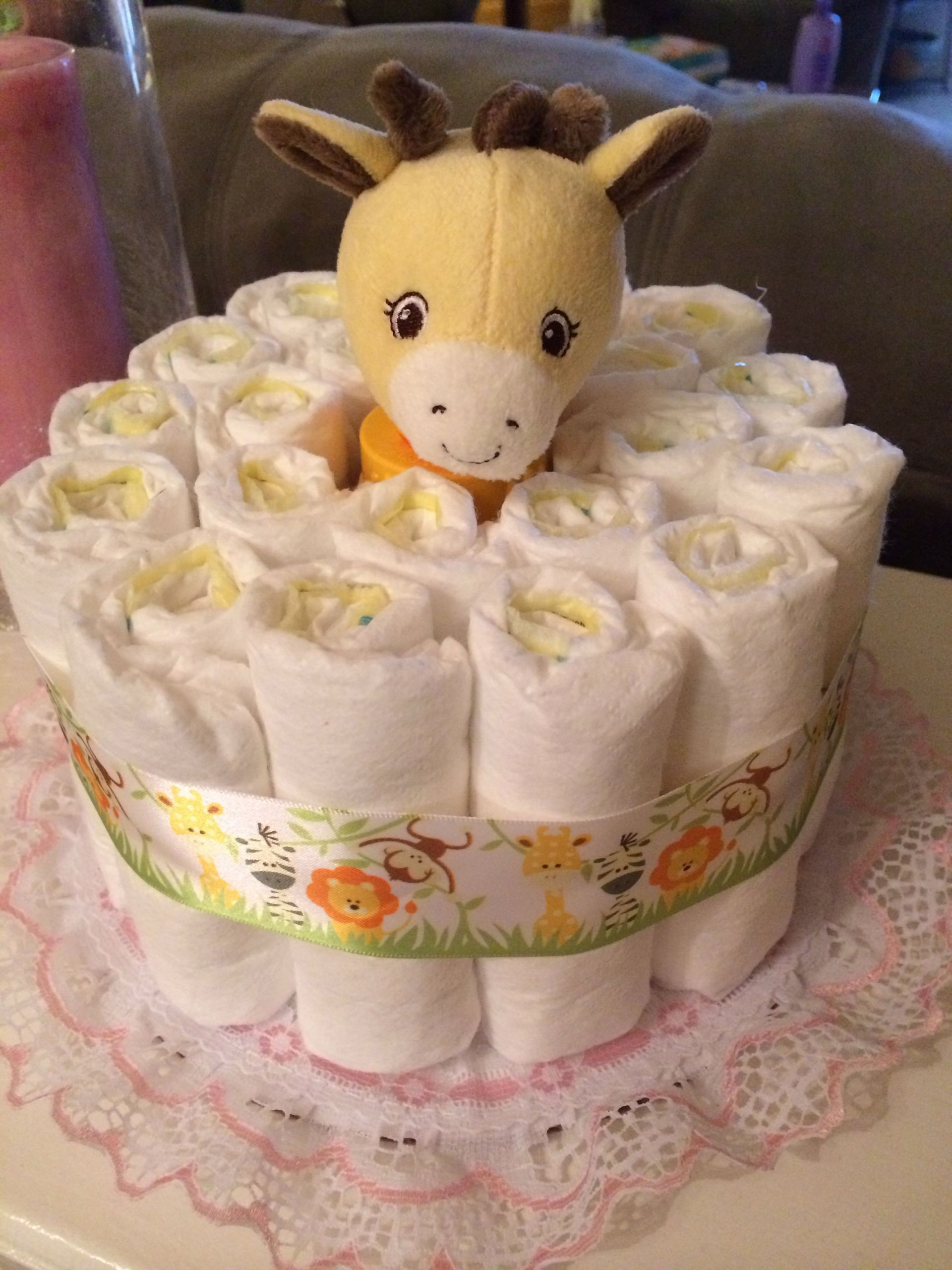 DIY Baby Shower Diaper Cakes
 Small Diaper Cake