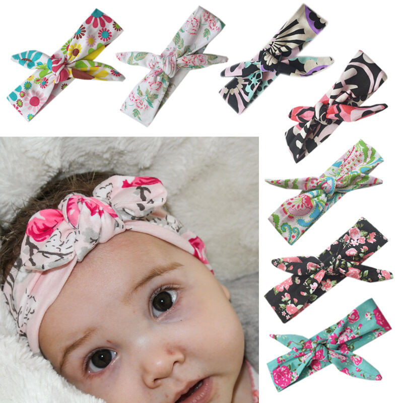 Diy Baby Turban Headband With Bow
 Baby Girls Bow Headband Rabbit Ear Hair Band Turban Knot