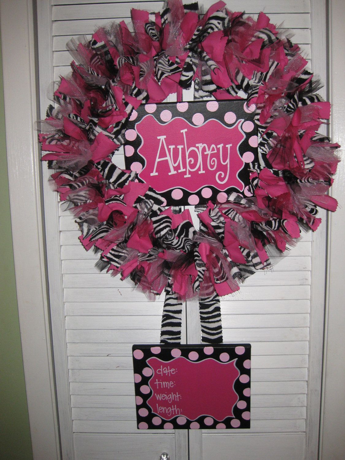 DIY Baby Wreath Hospital Door
 Custom Boutique Baby Wreaths Birth Announcements and