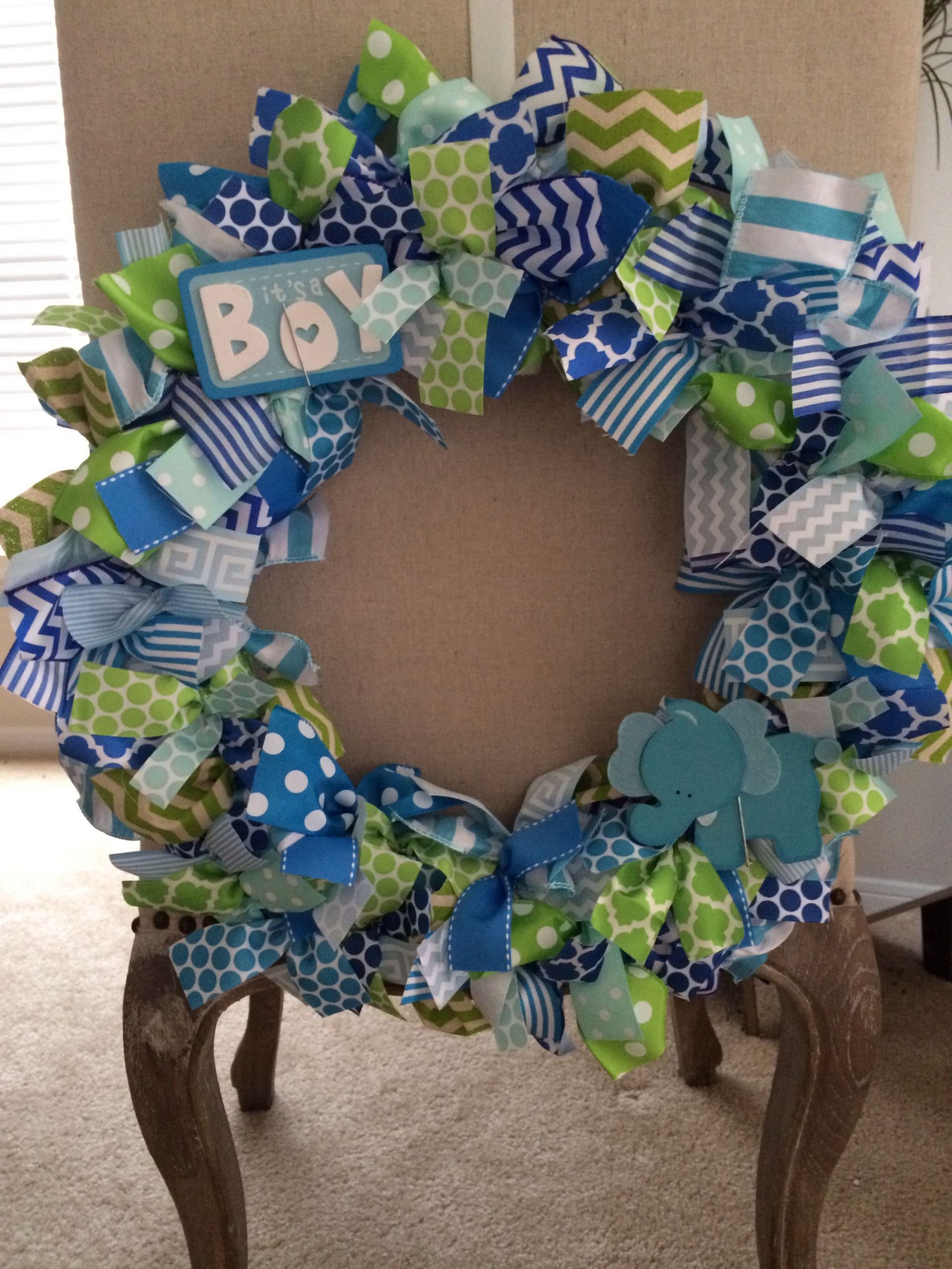 DIY Baby Wreath Hospital Door
 It s a Boy Grosgrain Ribbon wreath to hang on hospital