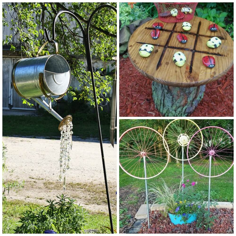 Diy Backyard Decorations
 15 DIY Garden Decor Ideas Watering Can Spin WheelLiving