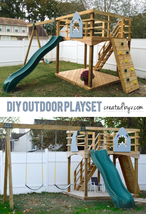 Diy Backyard Playgrounds
 DIY Outdoor Playset A Year Later created by v