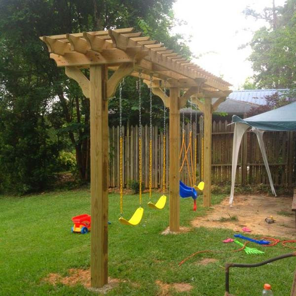 Diy Backyard Swings
 Amazing 24 Inspiring DIY Backyard Pergola Ideas To