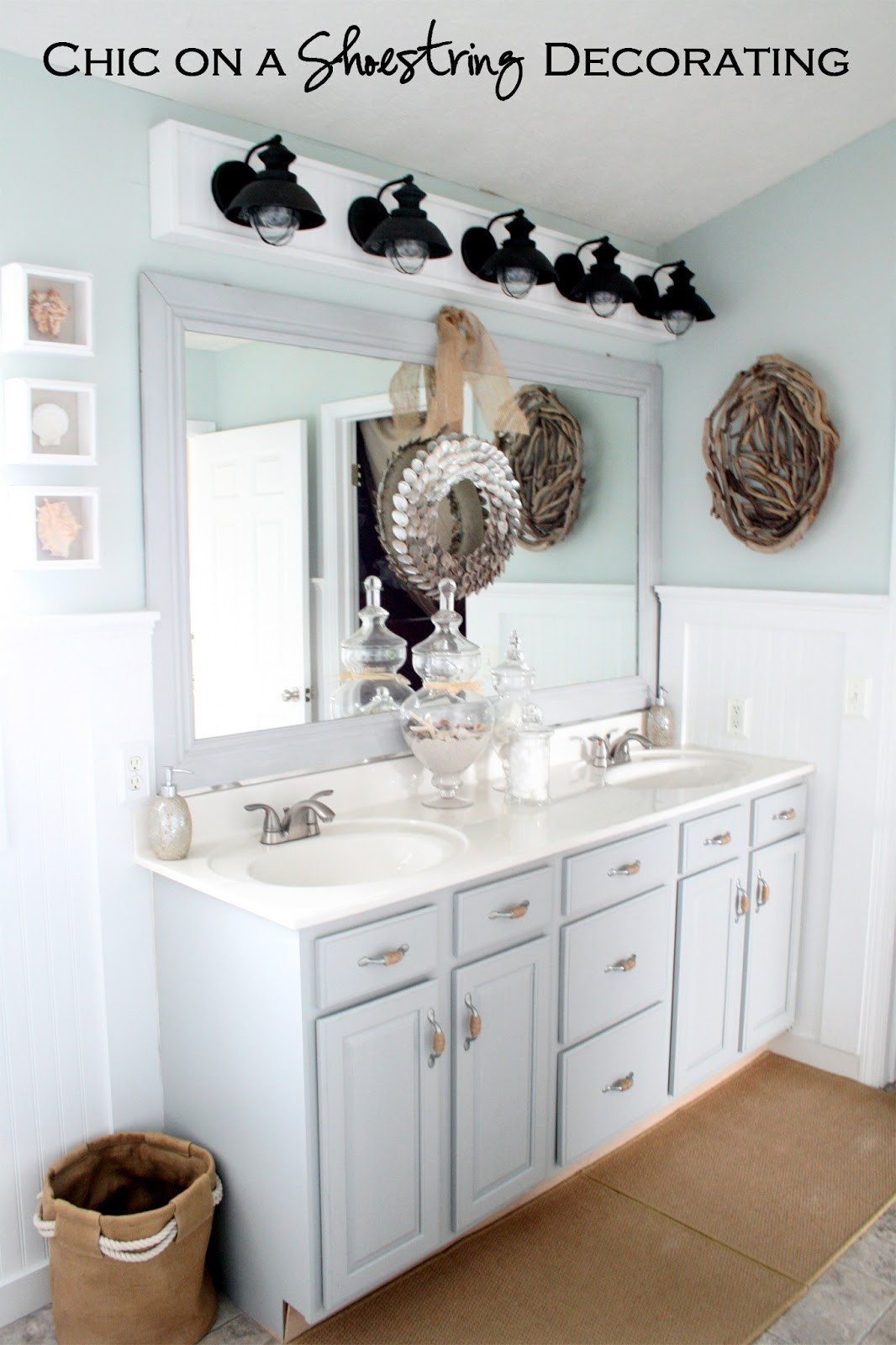 Diy Bathroom Light
 Chic on a Shoestring Decorating How to Build a Bathroom