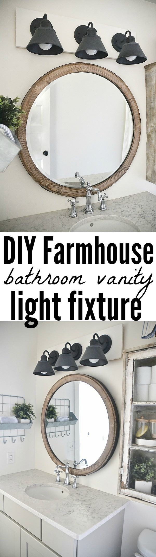 Diy Bathroom Light
 DIY Farmhouse Bathroom Vanity Light Fixture