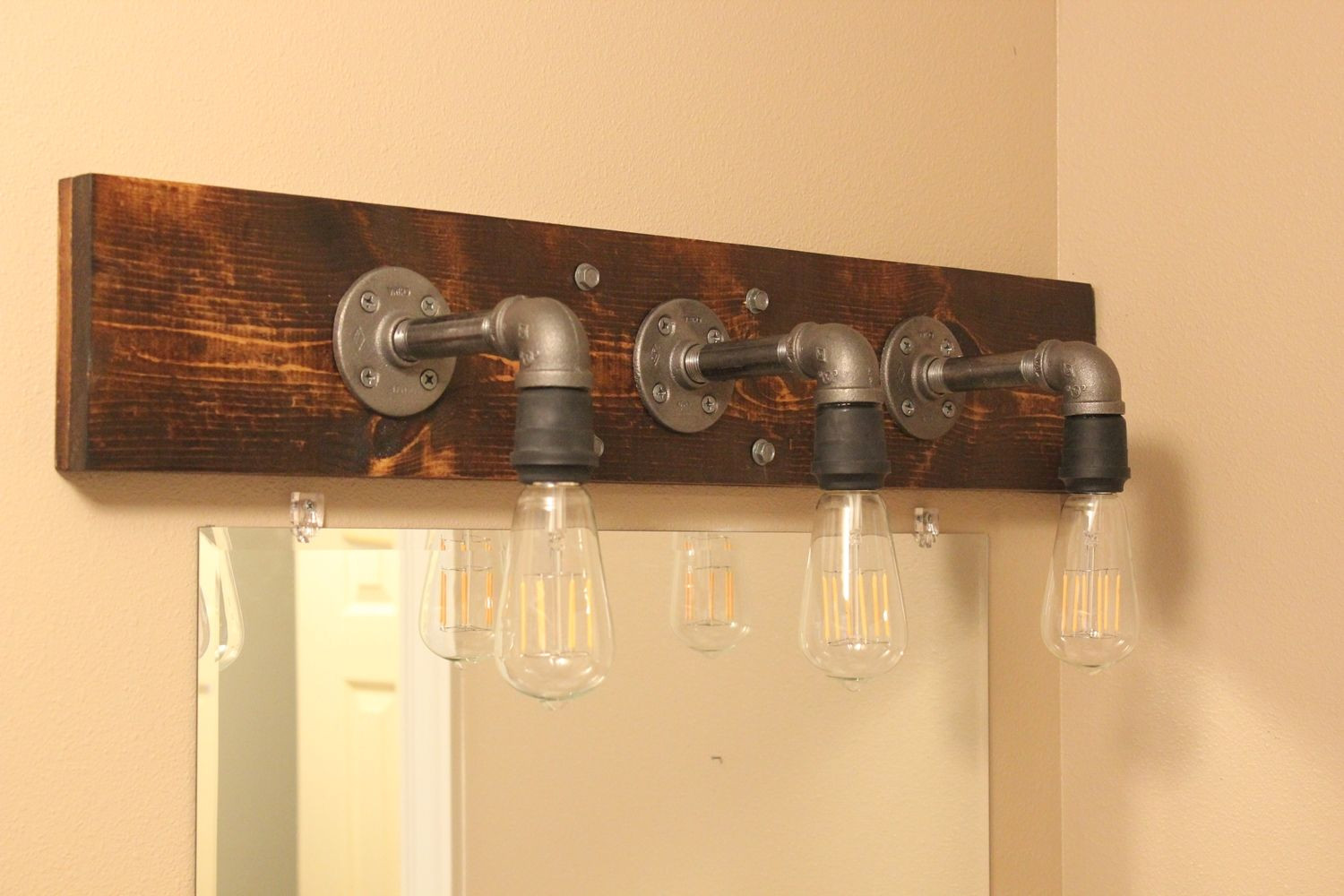 Diy Bathroom Light
 DIY Industrial Bathroom Light Fixtures