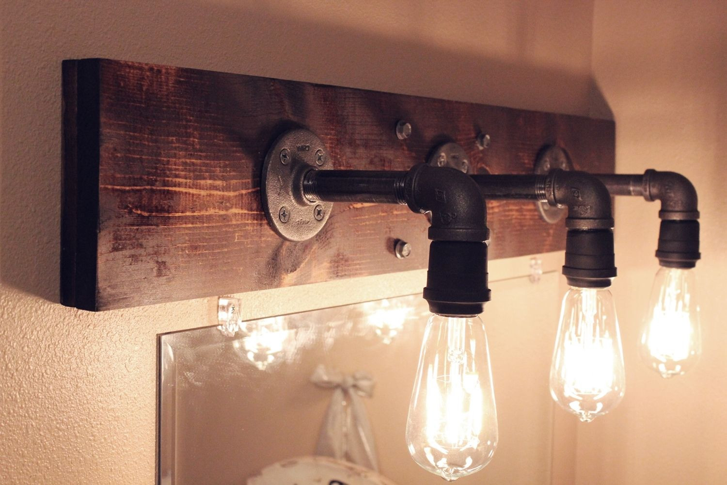 Diy Bathroom Light
 DIY Industrial Bathroom Light Fixtures