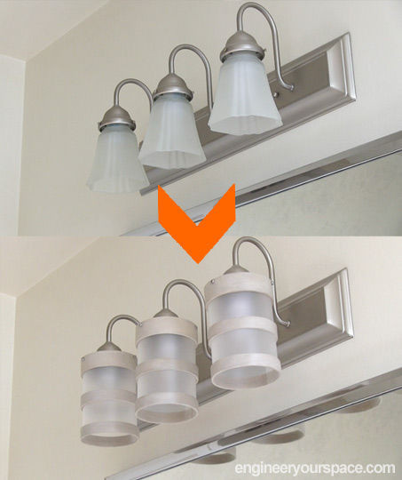 Diy Bathroom Light
 DIY Bathroom lighting fixture makeover