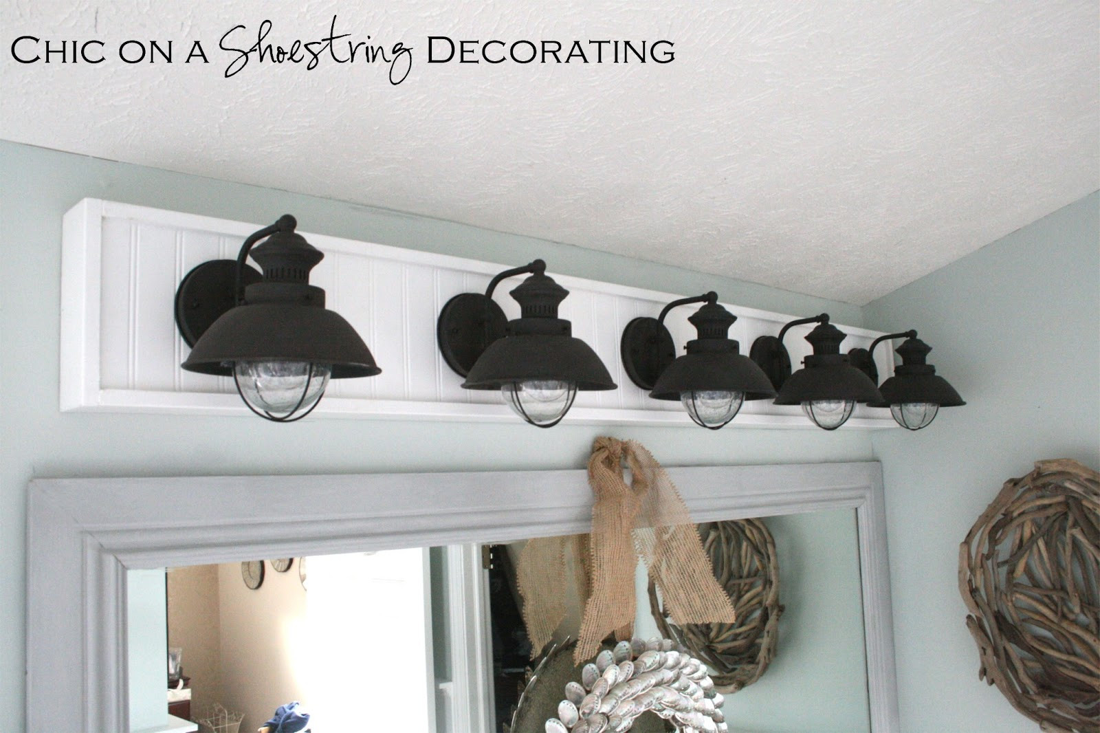 Diy Bathroom Light
 Chic on a Shoestring Decorating How to Build a Bathroom