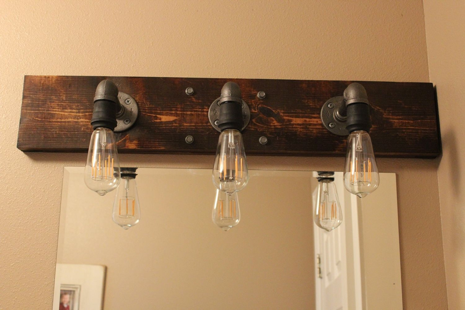 Diy Bathroom Light
 DIY Industrial Bathroom Light Fixtures