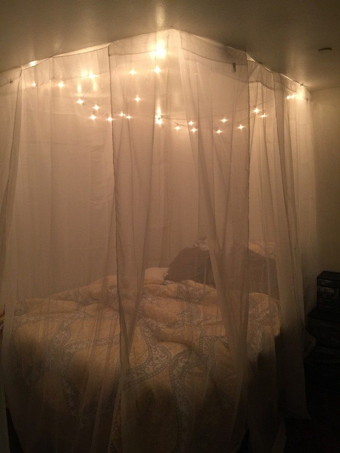 Diy Bedroom Canopy With Lights
 Make a magical bed canopy with lights