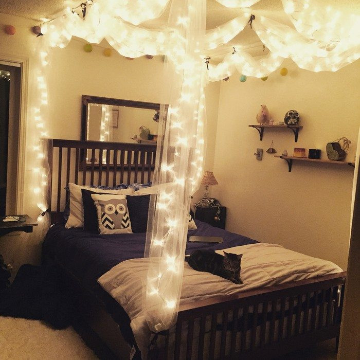 Diy Bedroom Canopy With Lights
 Make a magical bed canopy with lights