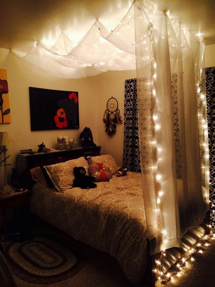 Diy Bedroom Canopy With Lights
 Make a magical bed canopy with lights