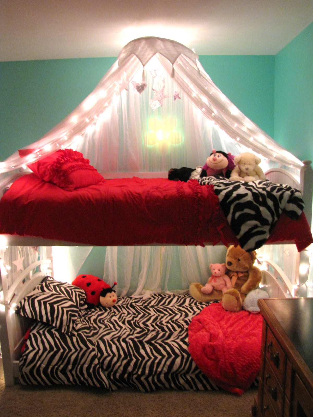 Diy Bedroom Canopy With Lights
 Priddy Haven Project Girls Lighted Bed Canopy