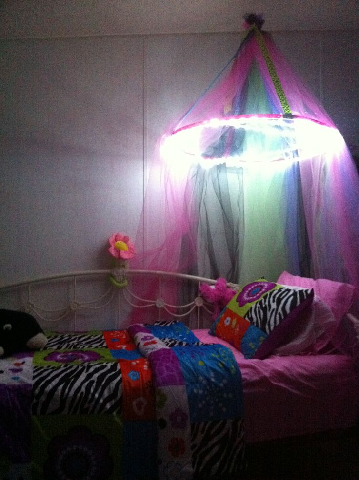 Diy Bedroom Canopy With Lights
 1000 images about Diy princess bed canopy on Pinterest