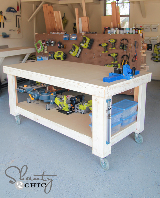 DIY Bench Plans
 New Year New Workbench Baby Shanty 2 Chic