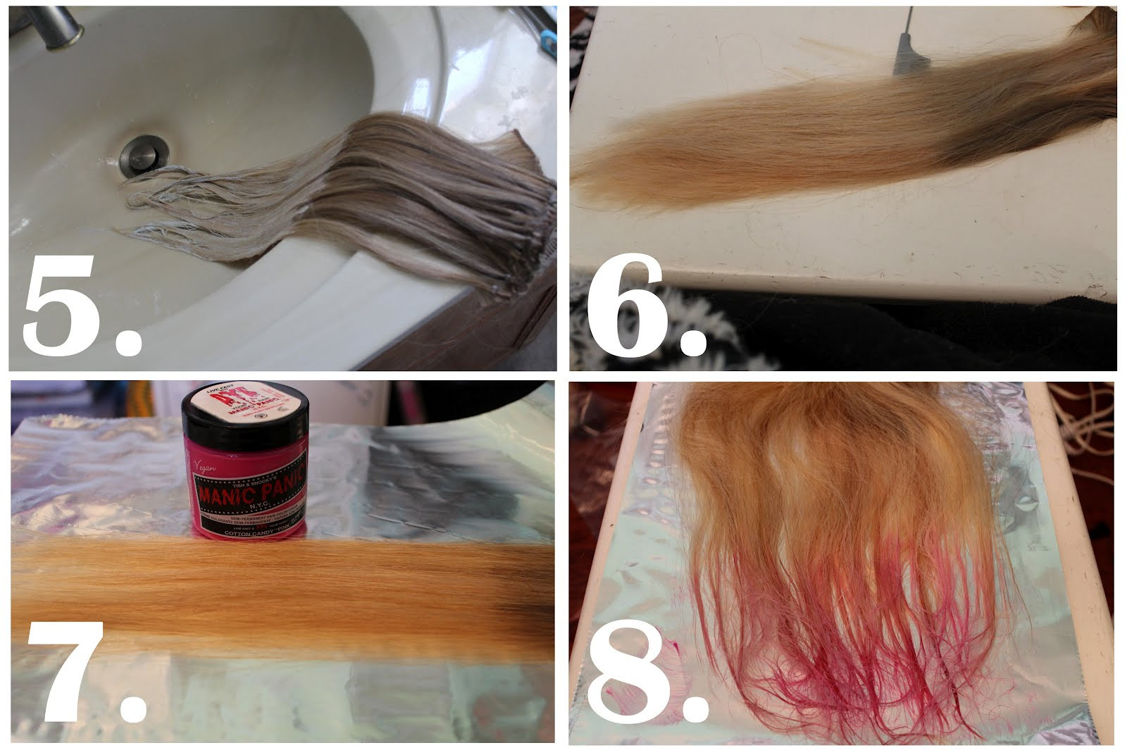 DIY Bleach Hair
 sincerely truly scrumptious DIY Dip Dyed Extensions