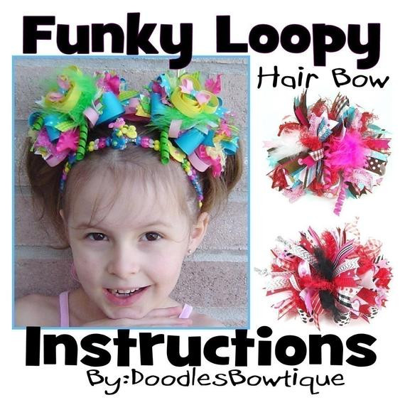 DIY Boutique Hair Bow
 Items similar to Custom Boutique Funky Loopy Bow Hair Bow