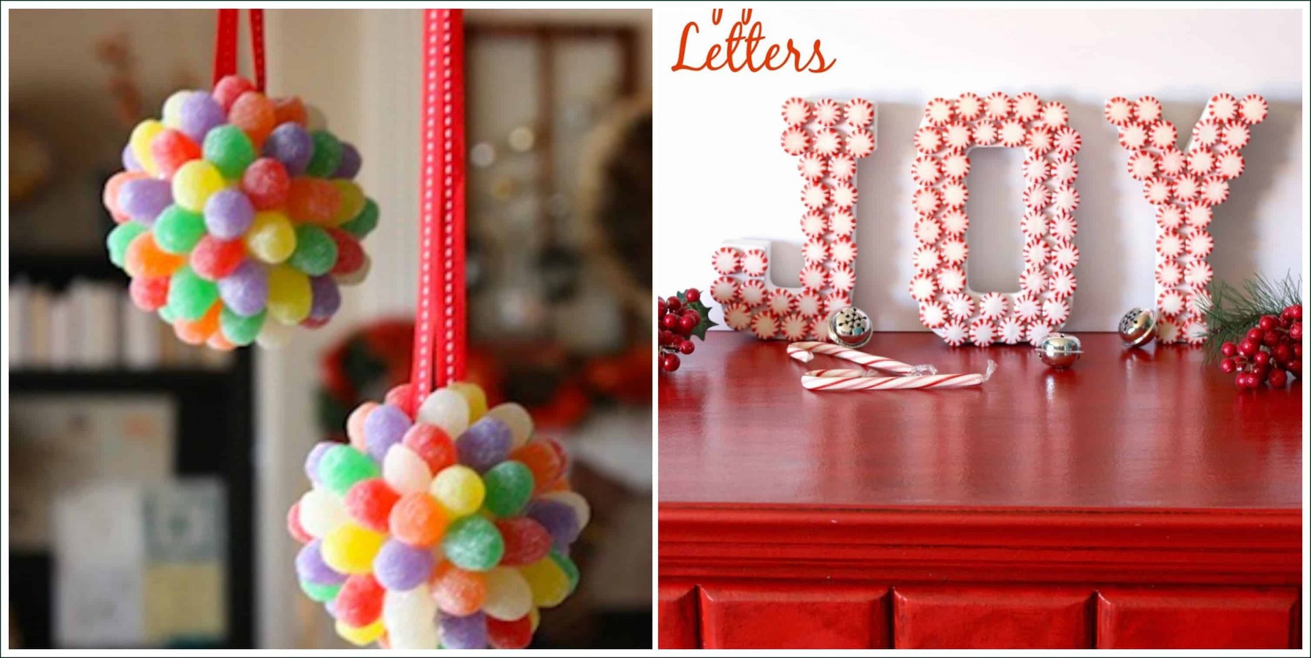 DIY Christmas Candy Decorations
 Cute DIY Decor Ideas for Christmas Parties