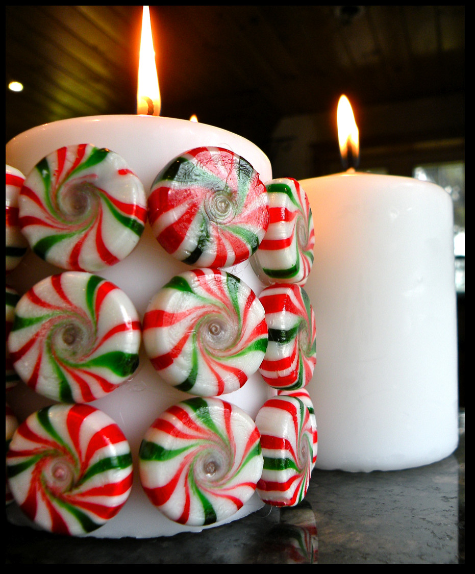 DIY Christmas Candy Decorations
 Killer Crafts DIY Holiday Peppermint Candy Candle