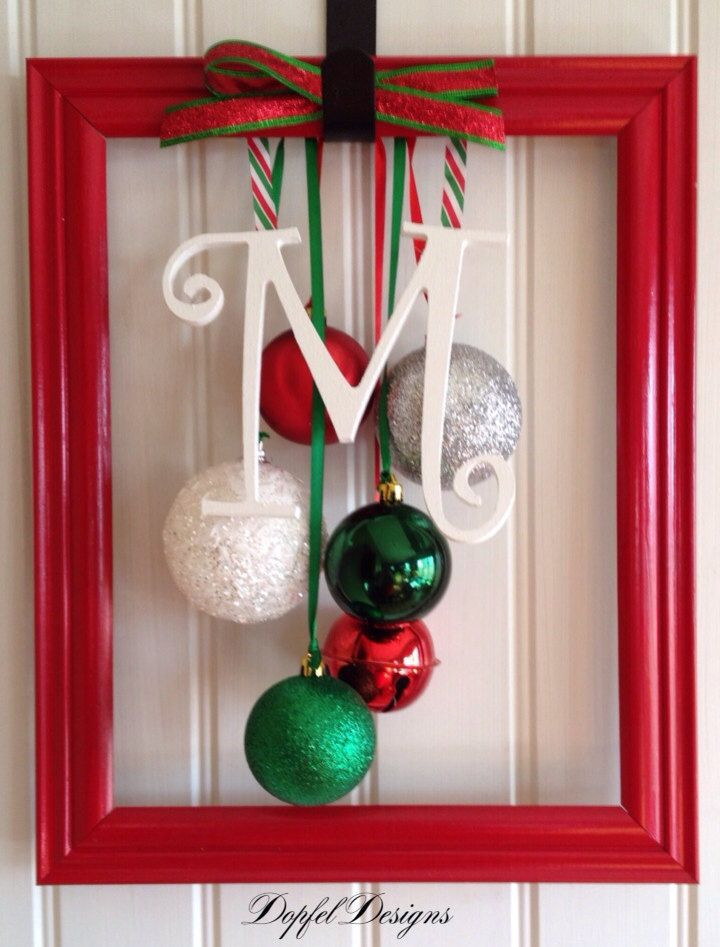 DIY Christmas Frames
 Whimsical Christmas Ornament Frame by DopfelDesigns on