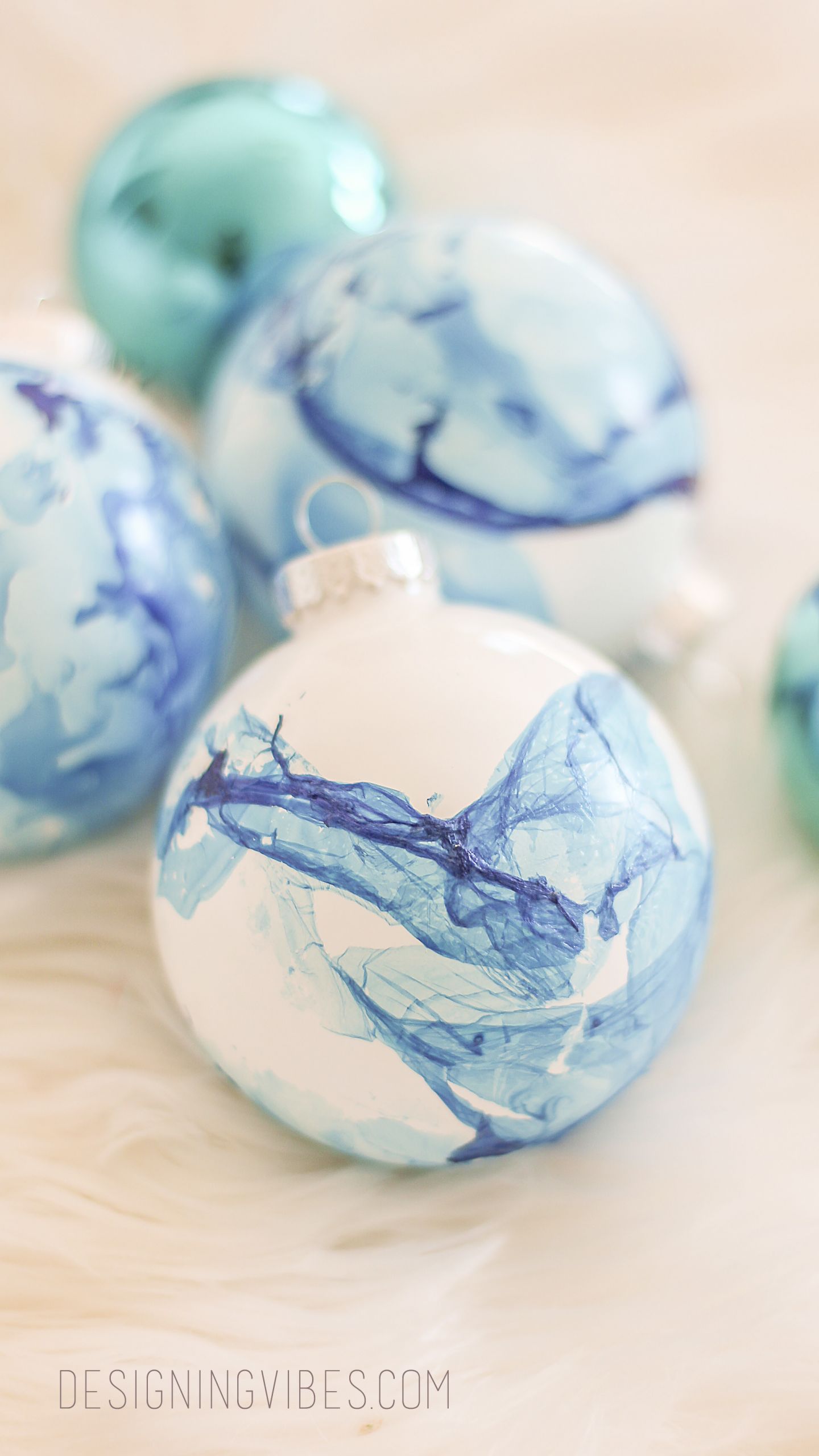 DIY Christmas Ornaments As Gifts
 Easy Marbled Christmas Ornaments DIY Cheap Holiday Crafts