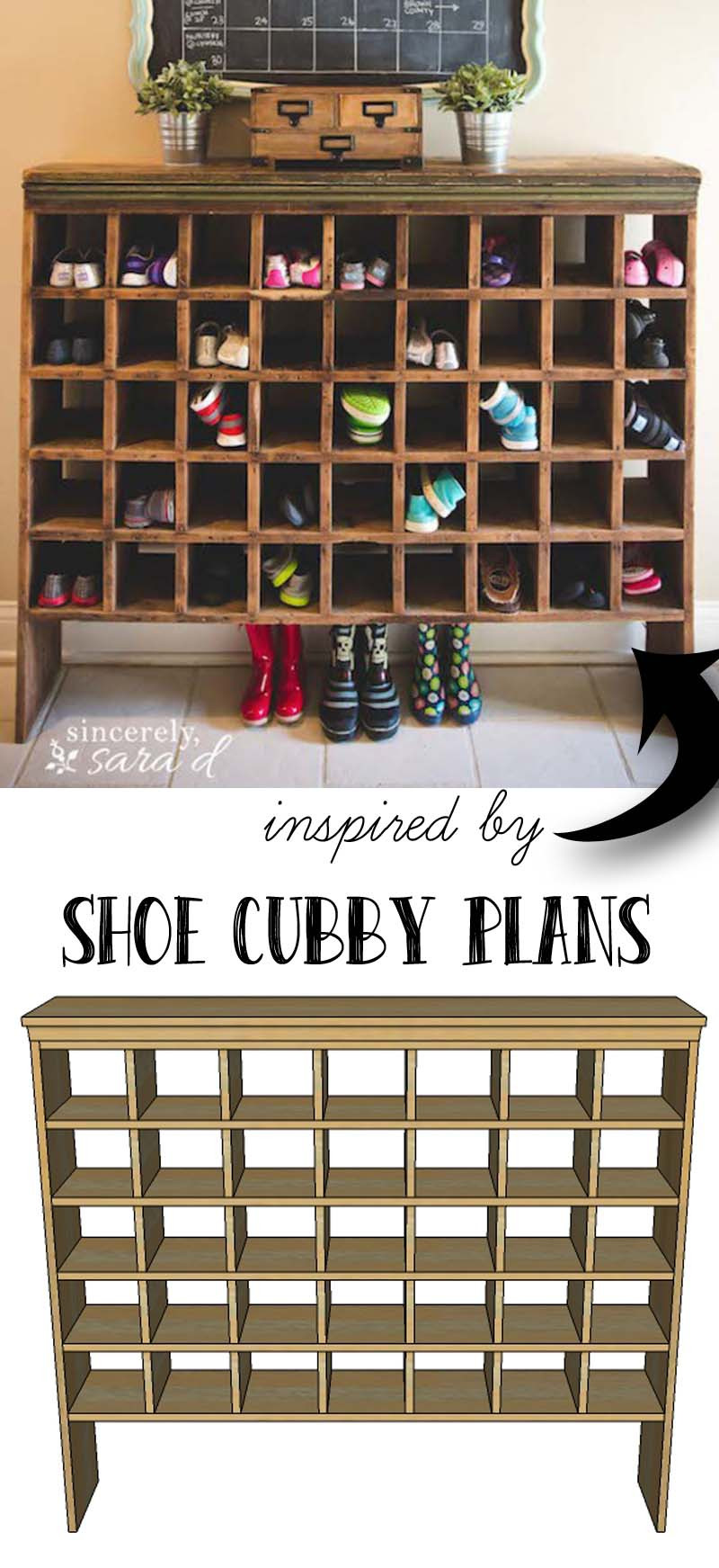 DIY Cubbies Plans
 Build Your Own Shoe Cubby with Remodelaholic