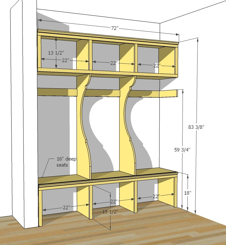 DIY Cubbies Plans
 Mudroom bench plans