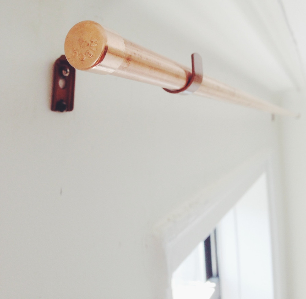 DIY Curtain Brackets
 DIY Copper Pipe Curtain Rod and Bracket — Anne Zeygerman