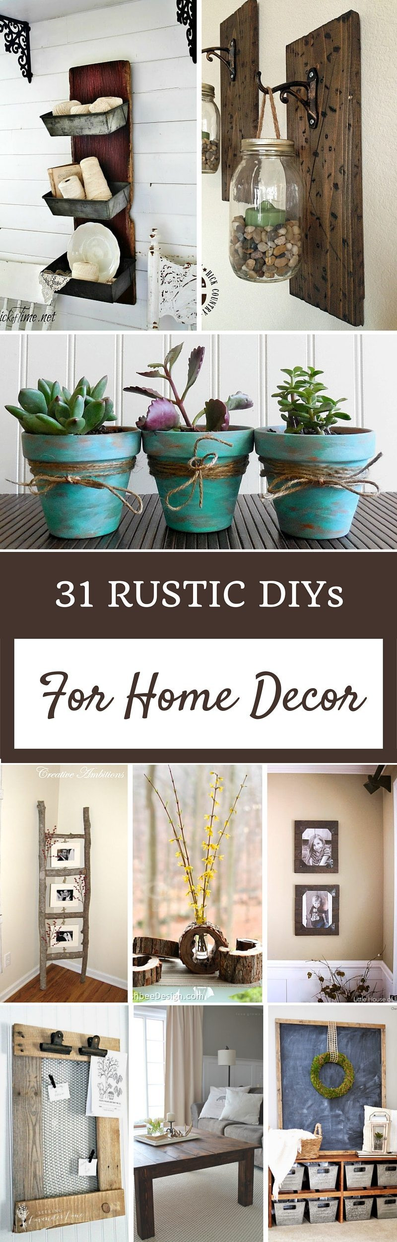 DIY Decorating Pinterest
 Rustic Home Decor Ideas