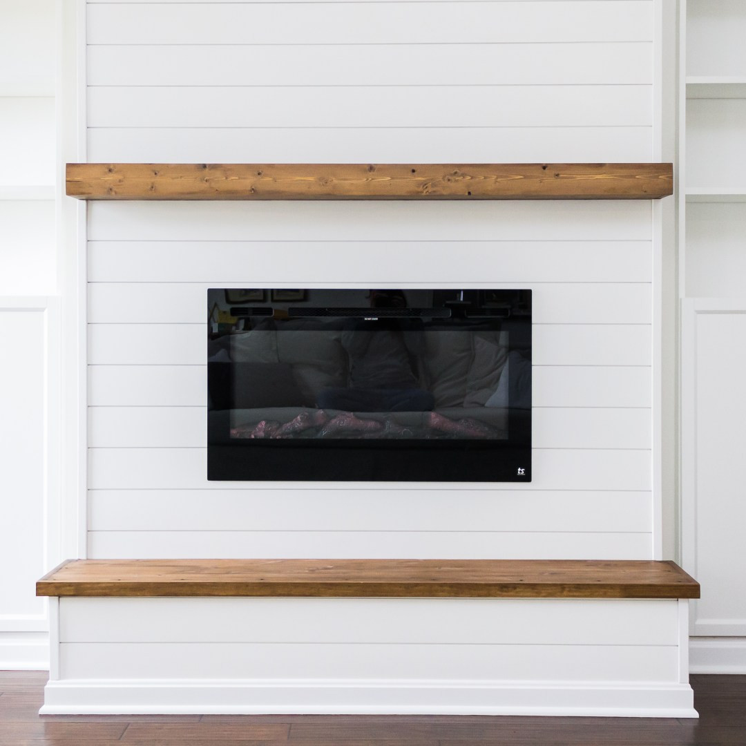 Diy Electric Fireplace Mantel
 DIY Modern Farmhouse Floating Mantel