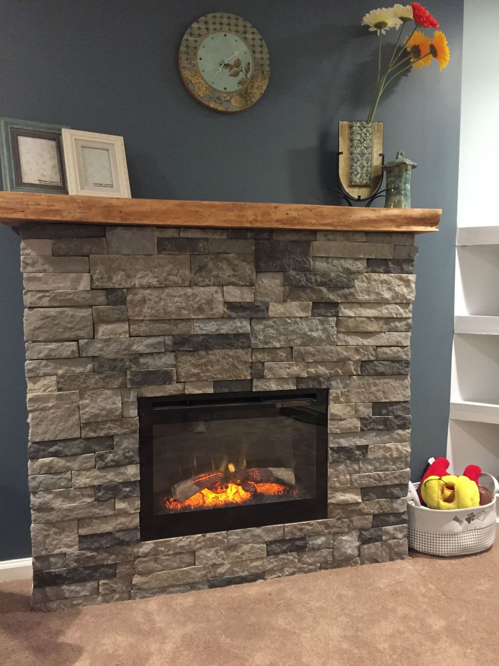 Diy Electric Fireplace Mantel
 So much fun DIY airstone electric fireplace ambroise