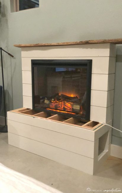 Diy Electric Fireplace Mantel
 DIY Electric Fireplace Domestic Imperfection