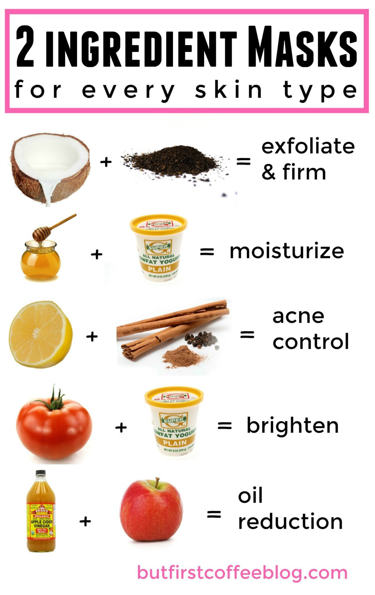 DIY Face Mask For Oily Skin And Acne
 2 Ingre nt D I Y Face Masks for Every Skin Type