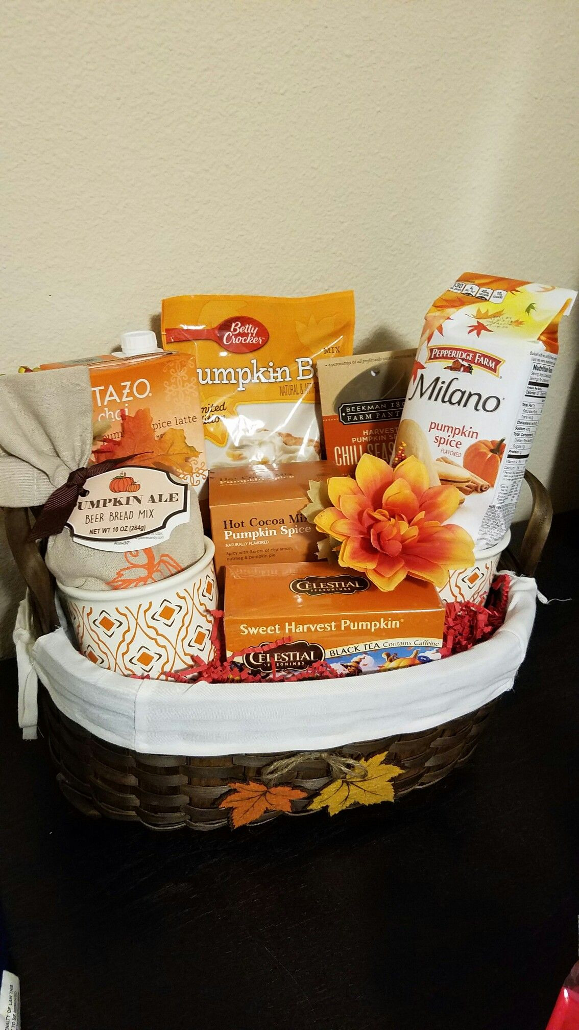 Diy Fall Gift Basket Ideas
 Pumpkin Fall Themed Gift Basket Silent auction fundraiser