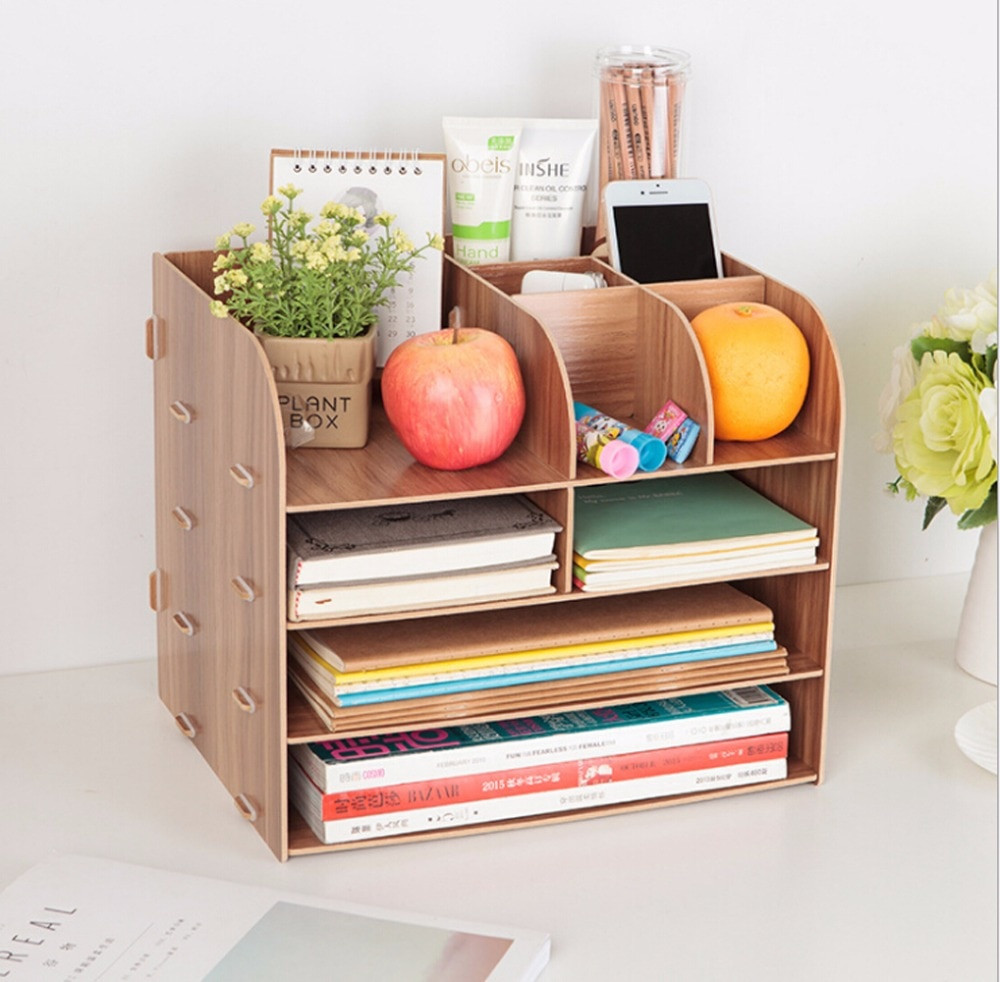 DIY File Folder Organizer
 Wooden DIY Horizontal Desk Organizer for File Folder