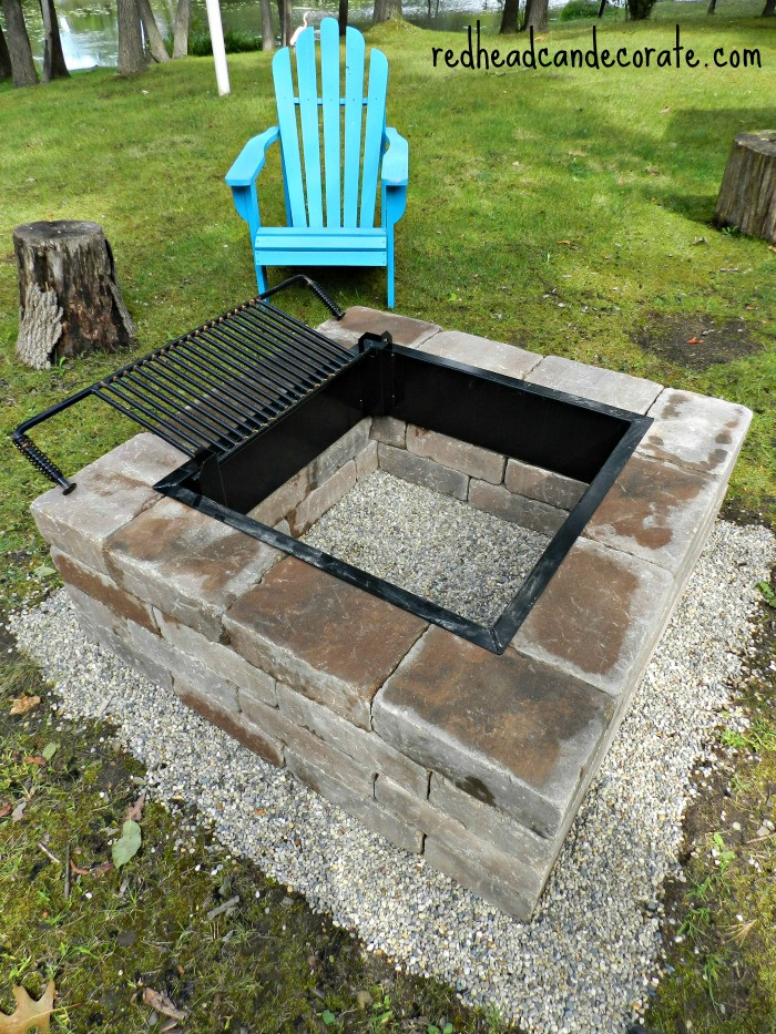 Diy Firepit Pinterest
 Easy DIY Fire Pit Kit with Grill Redhead Can Decorate