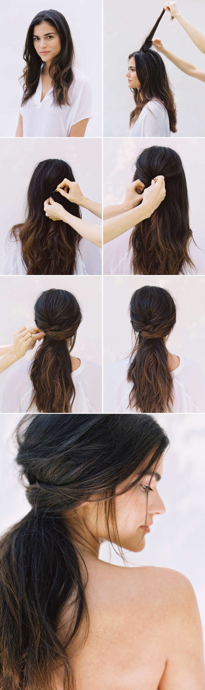 DIY Hairstyle For Long Hair
 DIY Half Up Half Down Wedding Hair