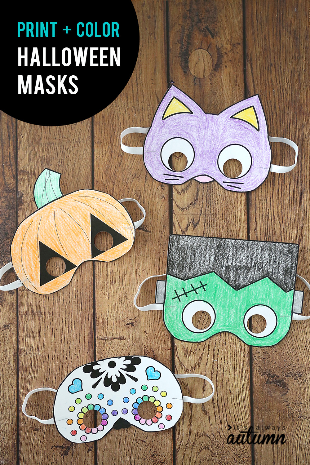 DIY Halloween Crafts For Kids
 Halloween masks to print and color It s Always Autumn