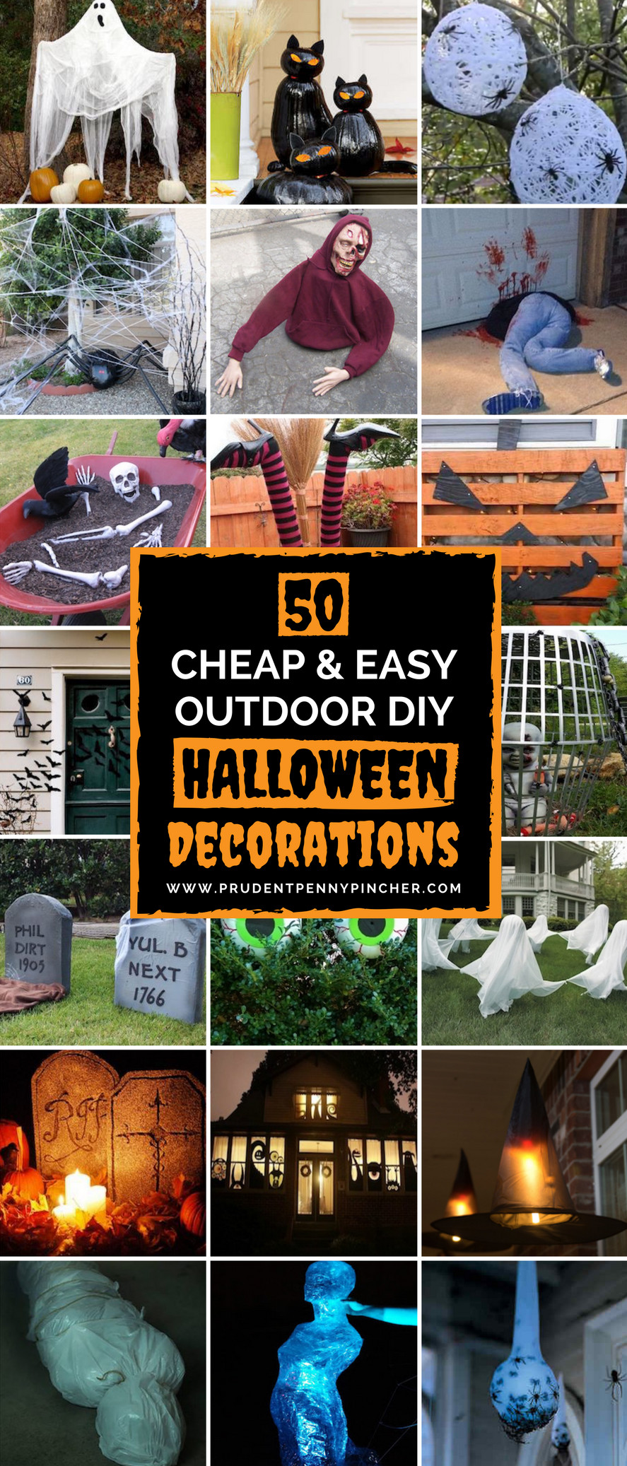 DIY Halloween Yard Decorations
 50 Cheap and Easy Outdoor Halloween Decor DIY Ideas
