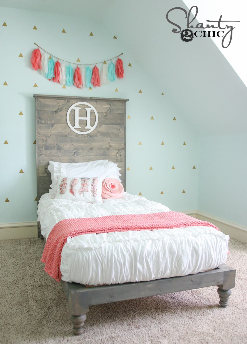 DIY Headboards For Kids
 DIY Twin Platform Bed and Headboard Shanty 2 Chic