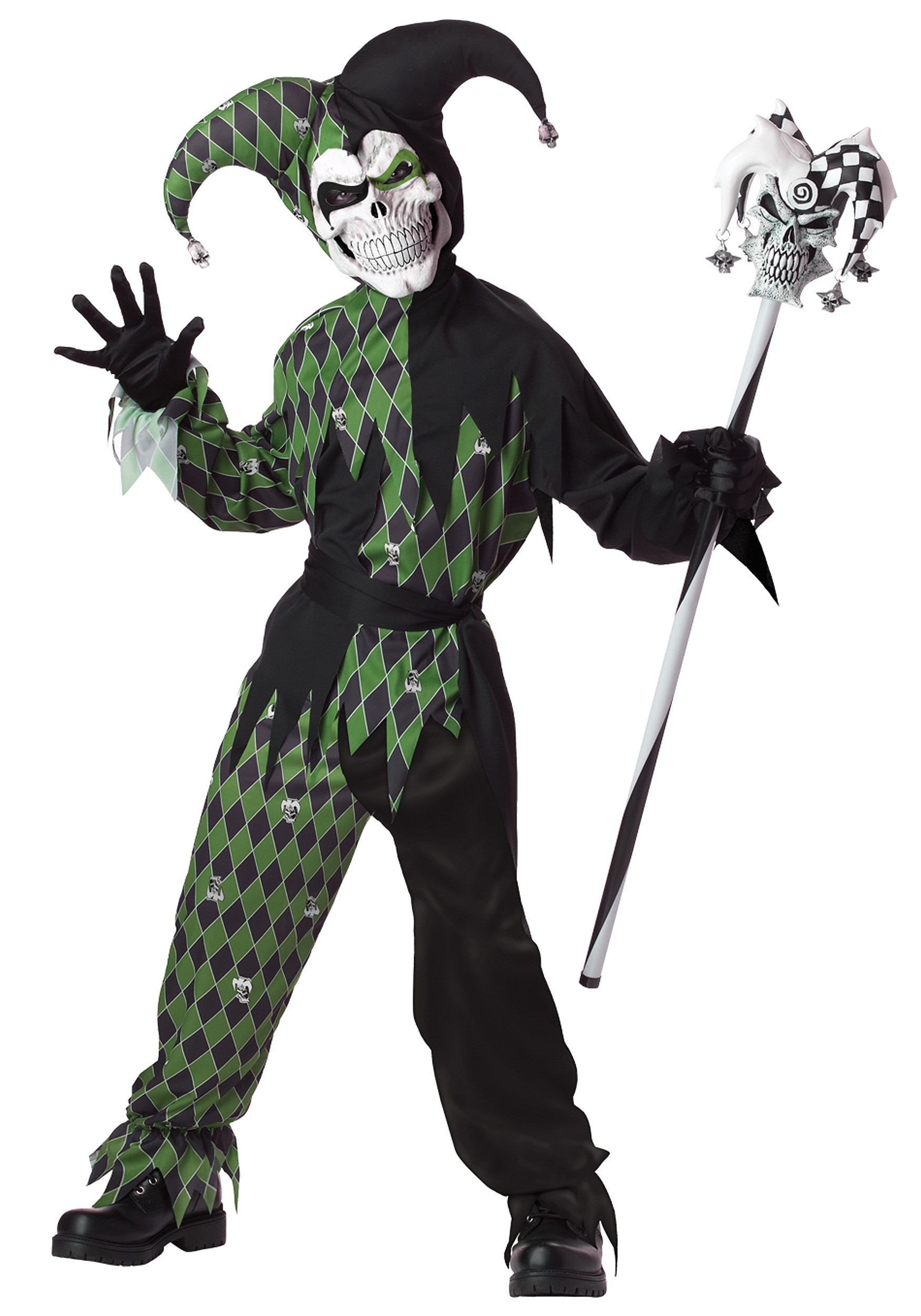 DIY Jester Costume
 Child Green Scary Jester Costume
