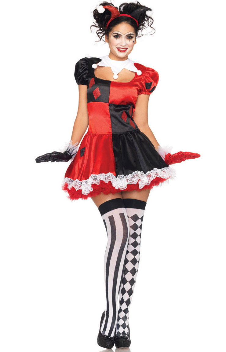 DIY Jester Costume
 Harlequin Clown Costume N4520